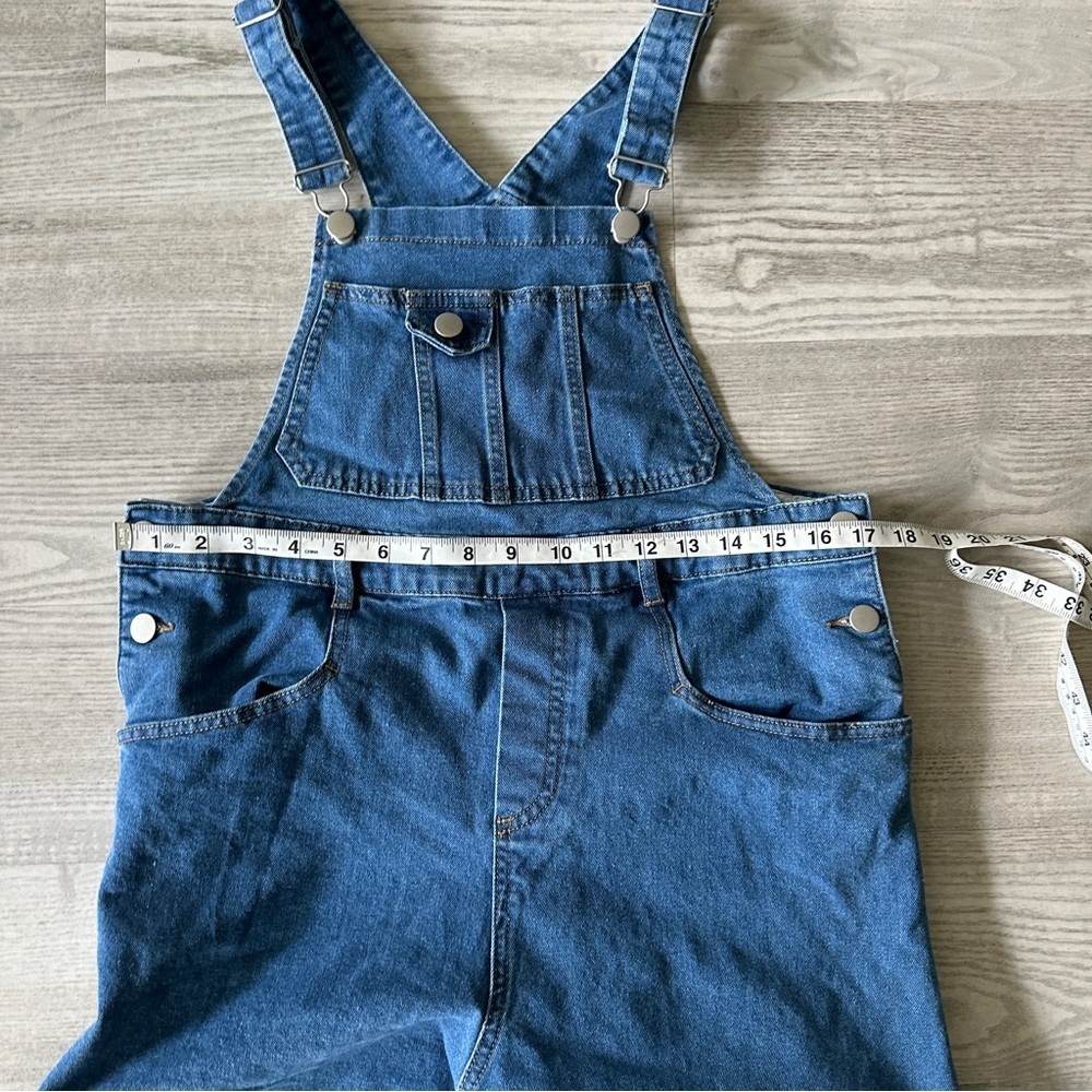 Allegra K Denim Short Overalls Medium - Picture 9 of 11